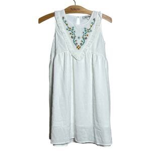Grace Karin White Embroidered Dress, Size 10Y, Floral Detail Excellent Condition